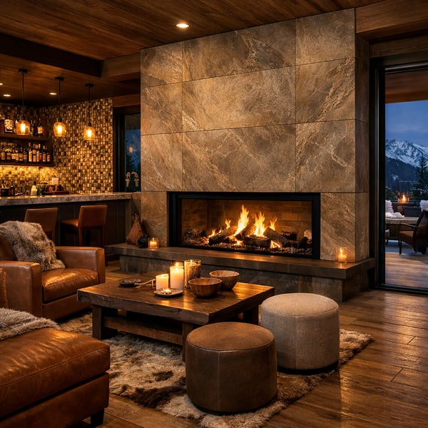 Designing the Après-Ski Lounge: Bar and Fireplace Tile Ideas