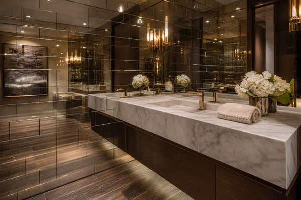 Mirror Tile: Expanding Space in Small Powder Rooms