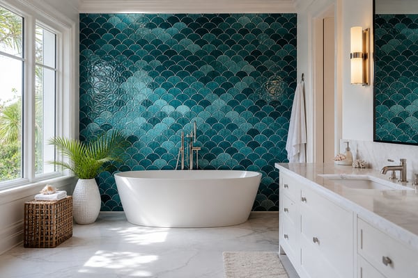 Fish Scale (Fan) Tiles: A Nautical Niche