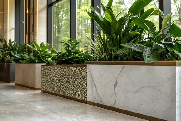 Indoor Planters: Tiled Built-Ins for Greenery