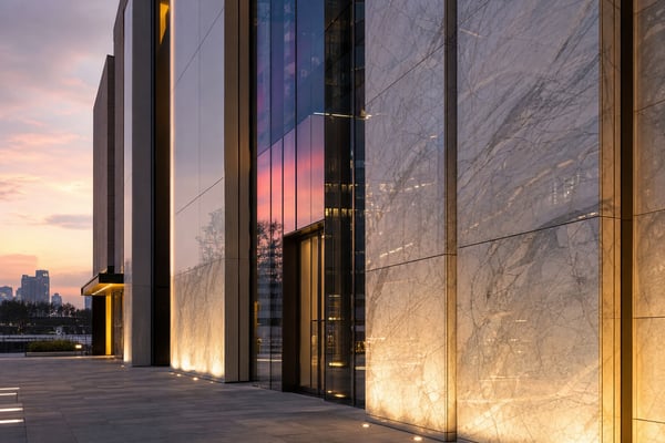 Lighting Commercial Facades: Reflective Tile Surfaces