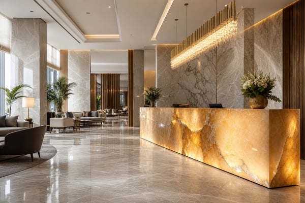The Lobby Effect: Creating First Impressions with Large Scale Stone