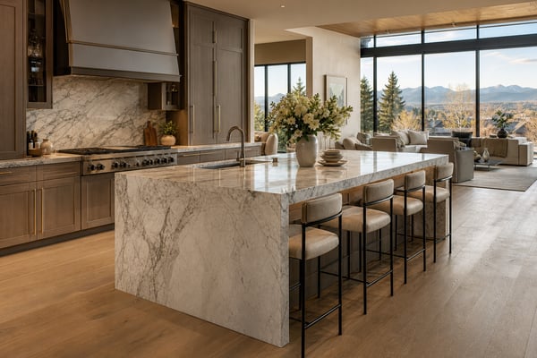 Kitchen Islands: Wrapping Stone on All Sides