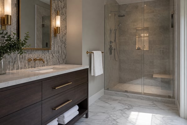 Mixed Metals in the Bathroom: Coordinating Tile and Fixtures