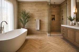 Wood-Look Porcelain: Realistic Alternatives for Wet Areas