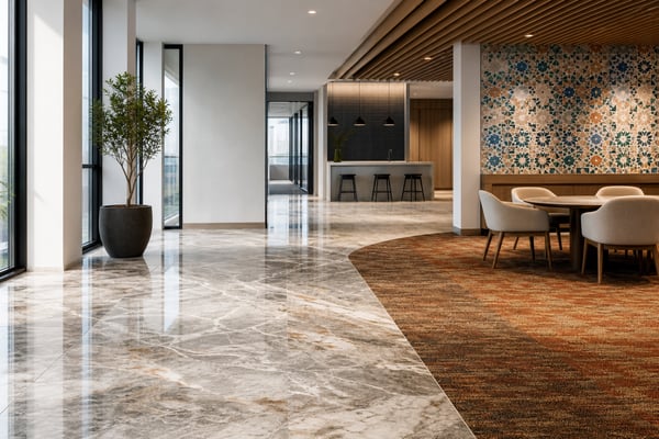 Mixing Carpet and Tile in Office Environments