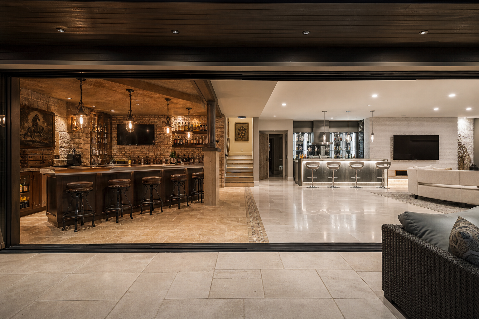 Basement Bars: Pub Style vs. Modern Lounge