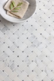 Basket Weave Carrara Bella with Pearl Gray Install