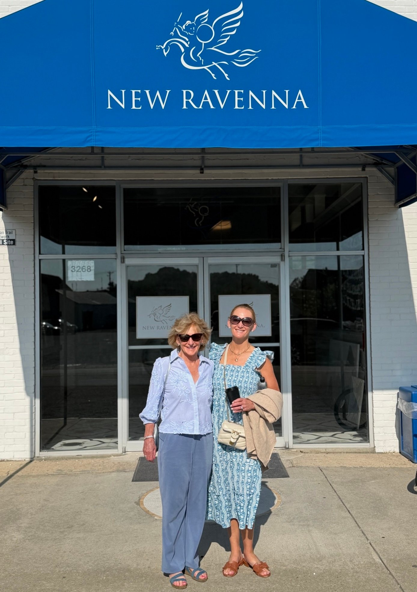 Kirsten and Margot outside of the New Ravenna factory