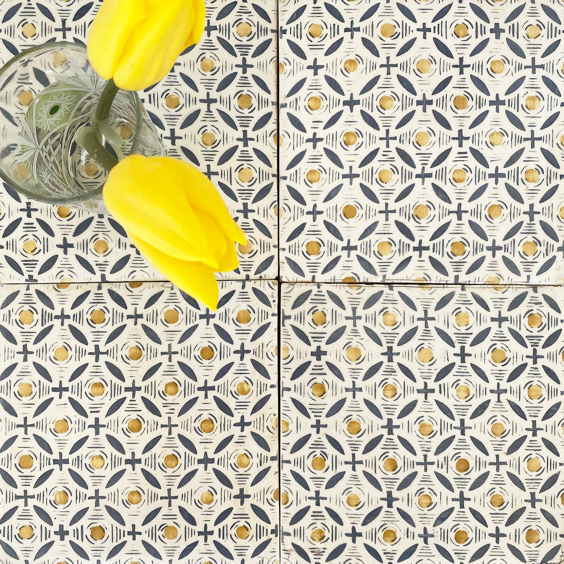 ROSEWATER 3 with yellow tulips HR